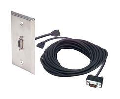 L-COM CTLB3VGAMF-25TWP Cable de Audio / Video, HD-15 Macho, HD-15 Receptáculo, 25 ft, 7.6 m, Negro