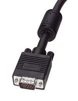 L-COM CTLF3VGAMM-3 Computer Cable, HD-15 Plug, HD-15 Plug, 3 ft, 914.4 mm, Black, CTLF3VGAMM Series