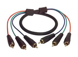 L-COM CVR3MM-25 Cable de Audio / Video, 3 Enchufes de Audio Macho/RCA, RCA/Phono Plugs (3), 25 ft, 7.6 m, Negro