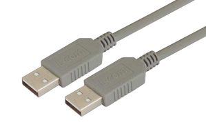 L-COM ECUSBAA-2M Cable USB, Tipo A Macho a Tipo A Macho, 2 m, 6.6 ft, USB 2.0, Gris