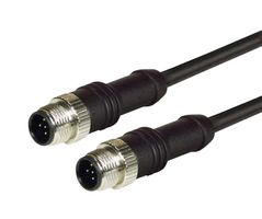 L-COM M12M125A-0.5 Cable de Sensor, Codificado A, M12 Macho, M12 Macho, 5 Contactos, 500 mm, 19.7 ", M12M125A Series