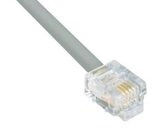 L-COM TRDU45-1 Ethernet Cable, 6P4C, Cat5, RJ11 Plug to RJ11 Plug, UTP (Unshielded Twisted Pair), Gray, 304.8 mm