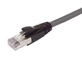 L-COM TRD695AGRY-100 Ethernet Cable, Cat6a, RJ45 Plug to RJ45 Plug, STP (Shielded Twisted Pair), Gray, 30.5 m, 100 ft