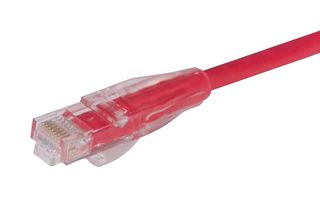 L-COM TRD695R-30 Ethernet Cable, Cat6, RJ45 Plug to RJ45 Plug, UTP (Unshielded Twisted Pair), Red, 9.1 m, 30 ft