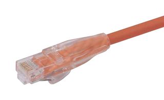 L-COM TRD815OR-90 Ethernet Cable, Cat5e, RJ45 Plug to RJ45 Plug, UTP (Unshielded Twisted Pair), Orange, 27.4 m