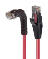 L-COM TRD815RARD-30 Cable Ethernet, Cat 5e, RJ45 90° Macho a RJ45 Macho, UTP (par trenzado sin blindaje), Rojo, 9.1 m