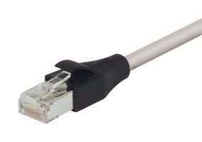 L-COM TRD855SCR-90 Ethernet Cable, Cat5e, RJ45 Plug to RJ45 Plug, Gray, 27.4 m, 90 ft