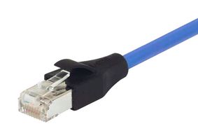 L-COM TRD855SCRBL-1 Ethernet Cable, Cat5e, RJ45 Plug to RJ45 Plug, Blue, 304.8 mm, 1 ft