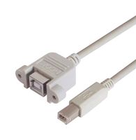 L-COM UPMBB-2M Cable USB, Tipo B Macho a Tipo B Hembra, 2 m, 6.6 ft, USB 2.0, Gris claro