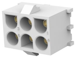 AMP - TE CONNECTIVITY 350827-4. Conector Rectangular de Potencia, Recto, 6 Contactos, Universal MATE-N-LOK Series, Montaje en PCB