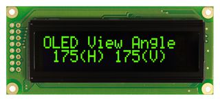 VISHAY O100H016CGPP5N0000 Graphic OLED, 100 x 16 Pixels, Green on Black, 5V, Parallel, SPI, 85mm x 36mm, -40 °C