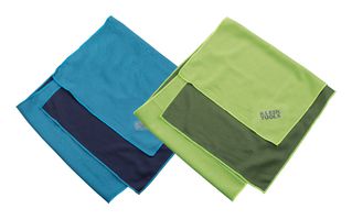 KLEIN TOOLS 60183 Mesh Cooling Towel, 58% Polyamide, 42% Polyester, Blue/Navy, Lime/Olive