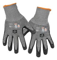 KLEIN TOOLS 60185 Safety Gloves, Seamless Knit Cuff, 28% HPPE, 24% Nitrile, 33% Polyester, 3% Spandex, Large