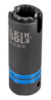KLEIN TOOLS 66031 Impact Socket, 3-in-1, 12 Point, 1/2" Drive, 3.1" OAL, Steel