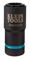 KLEIN TOOLS 66053E Impact Socket, 2-in-1, 12 Point, 1/2" Drive, 3.45" OAL, Steel