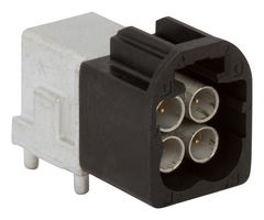 AMPHENOL RF FM4-NARP-PCB-1 RF Connector, AUTOMATE, Type A Mini-FAKRA, 4 Port, PCB Through Hole, R/A, Plug, 50 Ohm, A Code