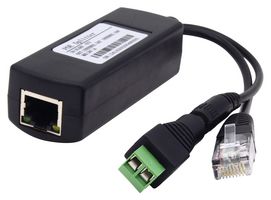 BRAINBOXES PW-323 Splitter, PoE, 36 VDC to 57 VDC, 4 mm Jack, RJ45 Ethernet Cable