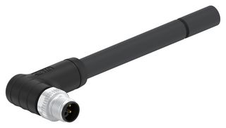 TE CONNECTIVITY T41512C9L14-006 Sensor Cable, L Code, Black, 90° M12 Plug, Free End, 4 Positions, 7 m, 23 ft, T415 Series