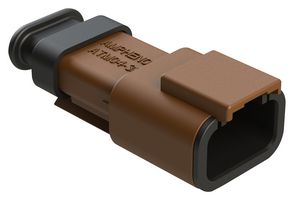 AMPHENOL SINE/TUCHEL ATM04-3P-SR01BN Automotive Connector Housing, Brown, ATM Series, Receptacle, 3 Positions