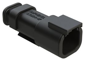 AMPHENOL SINE/TUCHEL ATM04-4P-SR01BK Automotive Connector Housing, Black, ATM Series, Receptacle, 4 Positions