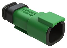 AMPHENOL SINE/TUCHEL ATM04-4P-SR01GN Automotive Connector Housing, Green, ATM Series, Receptacle, 4 Positions