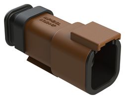AMPHENOL SINE/TUCHEL ATM04-6P-SR01BN Automotive Connector Housing, Brown, ATM Series, Receptacle, 6 Positions