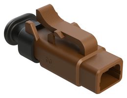 AMPHENOL SINE/TUCHEL ATM06-2S-SR01BN Automotive Connector Housing, Brown, ATM Series, Plug, 2 Positions