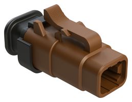 AMPHENOL SINE/TUCHEL ATM06-4S-SR01BN Automotive Connector Housing, Brown, ATM Series, Plug, 4 Positions