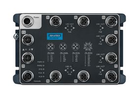 ADVANTECH EKI-9510E-2GMPW-B Switch, 10 Ports, Industrial, Managed PoE Gigabit Ethernet, Wall