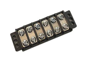 IDEAL 89-406 Panel Mount Barrier Terminal Block, 2 Row, 6 Positions, 22 AWG, 12 AWG, 11.1 mm, 30 A