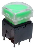 E-SWITCH LP11OA1NBSRG Pushbutton Switch, Non-Tactile, LP11 Series, SPST, Momentary, Square, Transparent