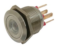 E-SWITCH PV4F2Y0SS-245 Vandal Resistant Switch, Stainless Steel, PV4 Series, 19 mm, SPDT-DB, Off-(On) / On-(Off)