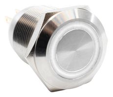 E-SWITCH PV4F2Y0SS-301 Vandal Resistant Switch, Ring Illumination, PV4 Series, 0.75 ", SPDT-DB, Off-(On) / On-(Off)