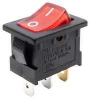 E-SWITCH RA111C1021-116 Rocker Switch, Off-On, SPST, Illuminated, Panel Mount, RA1 Series