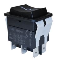 E-SWITCH WB246D112S Rocker Switch, On-Off-On, DPDT, Non Illuminated, Panel Mount, Black, WB2 Series