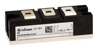 INFINEON DD171N18KHPSA2 Módulo de Diodos, 1.6 kV, 171 A, 1.26 V, Serie doble, Module, 3 Pines