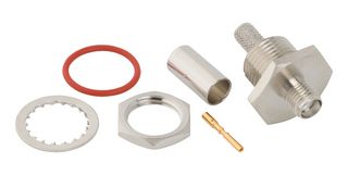 AMPHENOL RF 901-10816 RF / Coaxial Connector, SMA Coaxial, Straight Bulkhead Jack, Solder, 50 ohm, RG58, Beryllium Copper