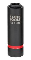 KLEIN TOOLS 66062 Impact Socket, 2-in-1, 6 Point, 1/2" Drive, 3" OAL, Steel