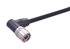 HARTING 21402200882050 Sensor Cable, A-Code, Black, 90° M12 Plug, Free End, 8 Positions, 5 m, 16.4 ft
