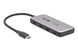 EATON TRIPP LITE U460-004-4C-G2C USB Hub, Type C 3.2 Gen2, Bus, Self Powered, Gray, 10 Gbps, Thunderbolt 3, 100W PD Charging, 4 Ports