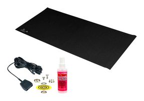 DESCO 65171 Dissipative Mat Kit, 2-Layer, Vinyl, Black, 0.08" x 30" x 60"