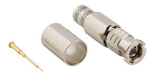AMPHENOL RF 034-1017-300 RF / Coaxial Connector, BNC Coaxial, Straight Plug, Crimp, 75 ohm, Belden 1694A, Brass