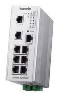 BEIJER ELECTRONICS JETNET 5208GP Switch, 8 Ports, Industrial, Managed PoE Fast Ethernet, DIN Rail, RJ45 x 8