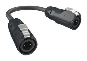 AMPHENOL COMMUNICATIONS SOLUTIONS MRDAP02CBPA00 Ensamble de Cable Circular, IP67, Plug Circular a Plug Circular, 2 Posiciones, 3.3 ft, 1 m, Negro