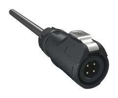 AMPHENOL COMMUNICATIONS SOLUTIONS MRDAP04CAPC00 Ensamble de Cable Circular, IP67, Circular Macho a Extremo Libre, 4 Posiciones, 9.8 ft, 3 m, Negro