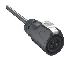 AMPHENOL COMMUNICATIONS SOLUTIONS MRDBN03CAPC00 Ensamble de Cable Circular, IP67, Circular Macho a Extremo Libre, 3 Posiciones, 9.8 ft, 3 m, Negro