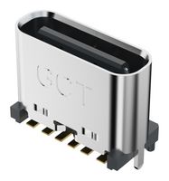 GCT USB4140-GF-0070-C USB Connector, 3A, 48V, 0.7mm, USB Type C, Receptacle, 6 Positions