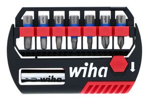 WIHA 70098 Impact Bit Set, 1" Bitbuddy, #1/#2 Phillips, #1/#2 Square, T20/T25/T30 Torx, Magnetic Bit Holder