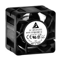 DELTA ELECTRONICS FFB03812VN-SPC DC Axial Fan, 12 V, Square, 38 mm, 28 mm, Ball Bearing, 23 CFM