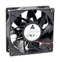 DELTA ELECTRONICS QFR1212GHEXUM DC Axial Fan, 12 V, Square, 120 mm, 38 mm, Ball Bearing, 210.38 CFM